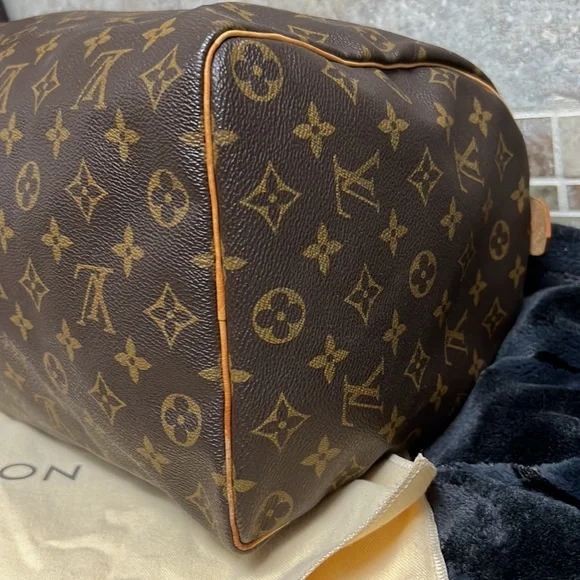 🌸LKNW Louis Vuitton Monogram Speedy 35 Boston Satchel Brown Bag Purse Excellent - Picture 9 of 15